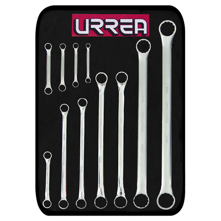Urrea Full polished 12 - pt 15° box-end wrenches (Set of 11 pieces), metric 1100SM
